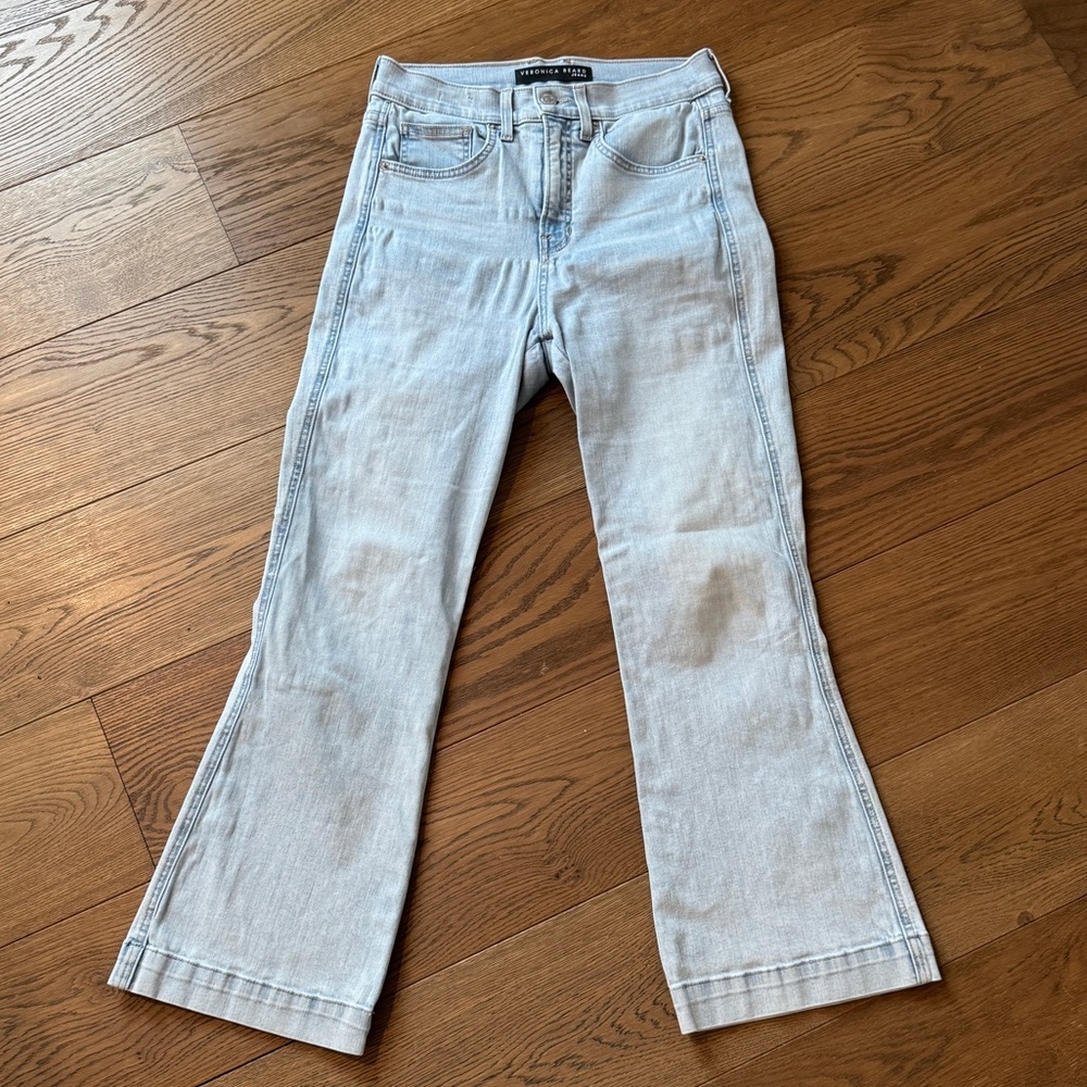 Veronica Beard Light Wash Flare Cropped Jeans - Size 29